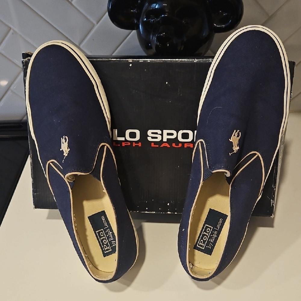 Polo by Ralph Lauren Men's Navy Slip-On Sneakers